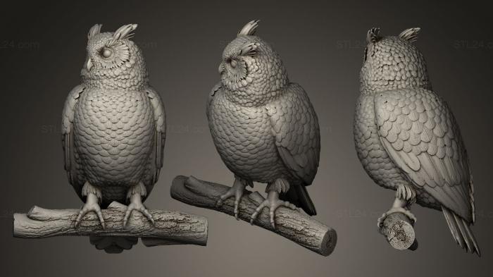 Bird figurines (owl, STKB_0051) 3D models for cnc